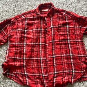 Free people oversized flannel in size small